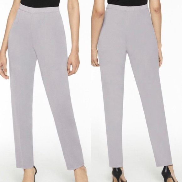 Ming Wang Pants - Ming Wang Silver Grey Luxury Knit Dress Pants M